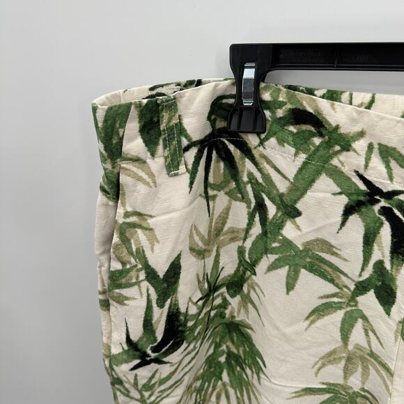 J. JILL Barley Linen Blend Palm Print Wide Leg Culotte Pants // L - Picture 3 of 11